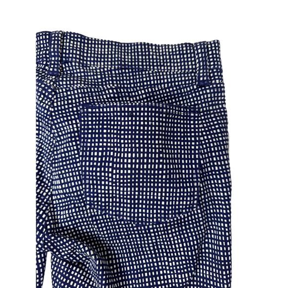 J. Crew Toothpick Straight Leg Pants Blue White Checkered Print Mid Rise 25 - Picture 7 of 13